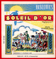 Buvard Biscottes Soleil D'Or. Napoléon 1er à Wagram, 1809. - Biscottes