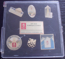 Lot Pin's + Coffret Jeux Olympiques D' Hiver D' Albertville - Badges Officiels - Sports D'hiver