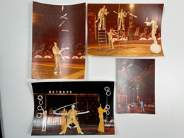 Cirque - Lot De 4 Photos Acrobate Jongleur 4 Virjoagas Juggler Act Romania - Circus - Personalidades Famosas