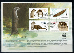 DDR WWF-Gedenkblatt Mit 3107-10 Canc. (gummiert) WWF (Fischotter, Otter, Loutre) - GDR / RDA - Lettres & Documents
