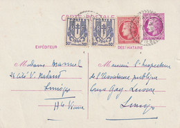 ENTIER POSTAL 1947 Affranchissement Complémentaire - 1945-47 Ceres Of Mazelin