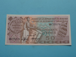 50 Cinquante Francs ( BR705076 ) Burundi > 01-05-93 ( Voir / See > Scans ) UNC ! - Burundi