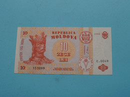 10 Zece Lei ( 153099 - C.0049 ) Republica MOLDOVA - 1994 ( Voir / See > Scans ) UNC ! - Moldavie