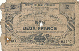 BILLET  - CHAMBRE DE COMMERCE  BON  DEUX FRANCS  SOCIETE DES BONS D'EMISSION COMMUNE D'AVESNES - Chambre De Commerce