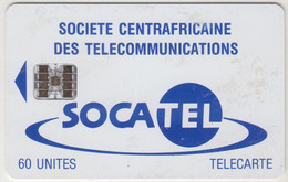 CENTRAL AFRICAN REPUBLIC - Logo Blue(Tarifs On Reverse), Socatel, 60 U, Used - Zentralafrik. Rep.