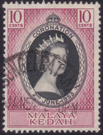 MALAYA KEDAH 1953 QE2 Coronation Sc#82 - USED @N194 - Kedah