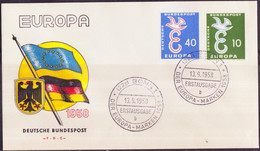 Europa CEPT 1958 Allemagne Fédérale - Germany - Deutschland FDC2 Y&T N°164 à 165 - Michel N°295 à 296 - 1958
