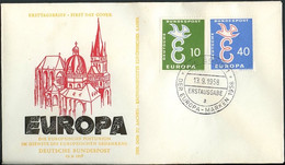 Europa CEPT 1958 Allemagne Fédérale - Germany - Deutschland FDC5 Y&T N°164 à 165 - Michel N°295 à 296 - 1958