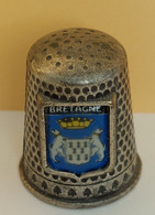 Dé à Coudre De Collection En Laiton - BRETAGNE - BLASON - Thimbles