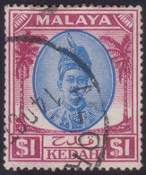 MALAYA KEDAH 1950 $1 Palm Tree Sc#79- USED @N213 - Kedah