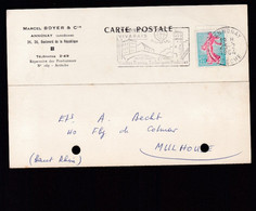 Timbre   N° 1233   20 C  Semeuse  Roty  Sur Carte Entête Ets : Marcel Boyer & Cie  Annonay  1964 - 1903-60 Semeuse Lignée