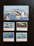 Ascension 2009 Baleines Dauphins Whales Dolphins Tursiops Stenella 4v + Ms 1v   Mnh - Ascension (Ile De L')