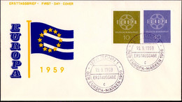 Europa CEPT 1959 Allemagne Fédérale - Germany - Deutschland FDC5 Y&T N°193 à 194 - Michel N°320 à 321 - 1959