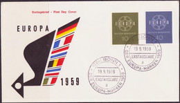 Europa CEPT 1959 Allemagne Fédérale - Germany - Deutschland FDC4 Y&T N°193 à 194 - Michel N°320 à 321 - 1959