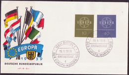 Europa CEPT 1959 Allemagne Fédérale - Germany - Deutschland FDC2 Y&T N°193 à 194 - Michel N°320 à 321 - 1959