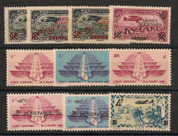 LEVANT - 1942-43 - Poste Aérienne PA N°Yv. 1 à 10 - Complet - Neuf Luxe ** / MNH / Postfrisch - Nuovi