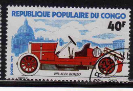 CONGO PEOPLE'S REPUBLIQUE REPUBLIC 1975 EARLY AUTOMOBILES CARS 1911 ALFA-ROMEO 40fr OBLITERE USED USATO - Oblitérés