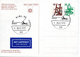 55154 - Bund - 1972 - 10&25Pfg Unfall PGALpKte SoStpl KIEL - OLYMPISCHE SPIELE SEGELN - Sommer 1972: München