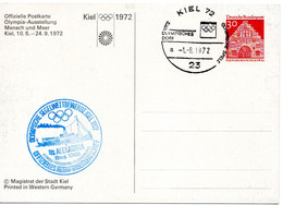 55156 - Bund - 1972 - 30Pfg Gr.Bauten PGAKte SoStpl KIEL - OLYMPISCHE SPIELE OLYMPISCHES DORF - Sommer 1972: München