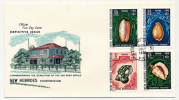 NOUVELLES HÉBRIDES - Enveloppe FDC 1er Jour - Série Coquillages - Commémoration Ancienne Poste - 24 Juillet 1972 - FDC