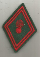 écusson Tissu , Grenade Rouge , Fond Vert , 2 Scans - Ecussons Tissu