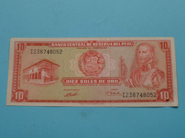 10 Diez Soles De Oro ( I238748052 ) Banco Central PERU - 1971 ( For Grade See SCANS ) UNC ! - Pérou