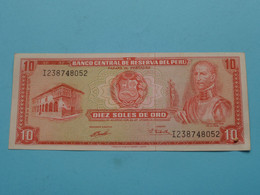 10 Diez Soles De Oro ( I238748052 ) Banco Central PERU - 1971 ( For Grade See SCANS ) UNC ! - Peru