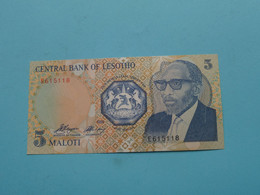 5 Maloti ( E615118 ) Central Bank Of LESOTHO - 1989 ( For Grade See SCANS ) UNC ! - Lesotho