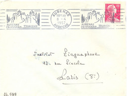 AUBENAS ARDECHE OMec RBV ILLUSTRÉE 8-4-1957 AUBENAS / EN-VIVARAIS TOURISME - Mechanical Postmarks (Advertisement)