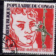 CONGO PEOPLE'S REPUBLIQUE REPUBLIC 1975 ANDRE MARIE AMPERE 95fr OBLITERE USED USATO - Oblitérés