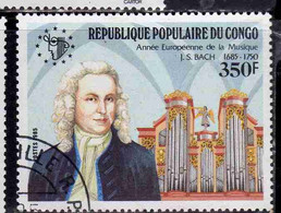 CONGO PEOPLE'S REPUBLIQUE REPUBLIC 1985 ANNIVERSARIES AND EVENTS JOHANN SEBASTIAN BACH 350fr OBLITERE' USED USATO - Oblitérés