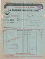 FACTURE PLIEE 1945 PARIS LA TÔLERIE INDUSTRIELLE TYPE IRIS - 1939-44 Iris