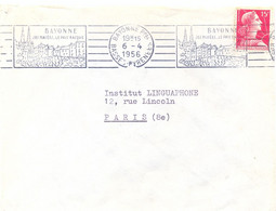 BAYONNE PPAL BASSES-PYRENEES OMec RBV ILLUSTRÉE 6-4-1956 BAYONNE / SES MUSÉES _ LE PAYS BASQUE - Mechanical Postmarks (Advertisement)