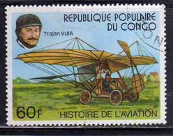 CONGO PEOPLE'S REPUBLIQUE REPUBLIC 1977 HISTORY OF AVIATION TRAJAN VUIA 60fr OBLITERE' USED USATO - Oblitérés