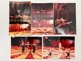 Cirque - Lot De 5 Photos Acrobates TRIO GALAXIE - Circus Poland Pologne Polska - Personalidades Famosas