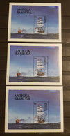 ANTIGUA &  BARBUDA SHIPS 3 BLOCKS PERFORED MNH. - Barbuda (...-1981)