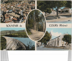 COURS LA VILLE SOUVENIR MULTIE VUES 1974 CPSM GM TBE - Cours-la-Ville