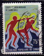 CONGO PEOPLE'S REPUBLIQUE REPUBLIC 1979 MARIEN NGOUABI HANDBALL CUP PLAYERS AND BALL 75fr OBLITERE' USED USATO - Oblitérés