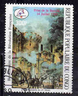 CONGO PEOPLE'S REPUBLIQUE REPUBLIC 1989 PHILEXFRANCE 89 FRENCH REVOLUTION 300fr OBLITERE' USED USATO - Oblitérés