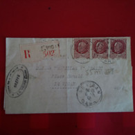 LETTRE RECOMMANDE LE VIGAN POUR LE VIGAN 1942 BANDE 3 TIMBRES 1F50 - 1921-1960: Modern Period