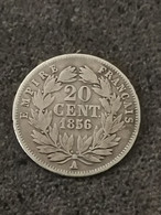 20 CENTIMES 1856 A PARIS NAPOLEON III TETE NUE ARGENT FRANCE /  SILVER - 20 Centimes