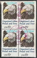 1980 - US USA Etats Unis - Série De 4 Timbres Identiques Oblitérés  - Journée Du Travail - Bandes & Multiples