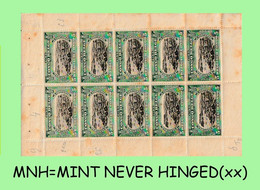 1915 ** BELGIAN CONGO / CONGO BELGE = COB 064 MNH GREEN MATADI LEAFLET ( X 10 Stamps ) TROPICAL GUM - Nuevos