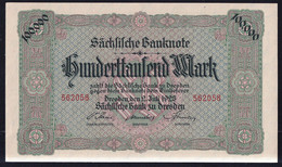 Dresden: 100.000 Mark 2.7.1923 - Sächsische Bank (SAX-15) - Ohne Zuordnung