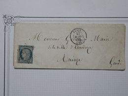 BG2  FRANCE   BELLE LETTRE RRR 1852 ETOILE DE PARIS A ANDUZE GARD +N° 4    +AFFR. INTERESSANT - 1849-1850 Cérès