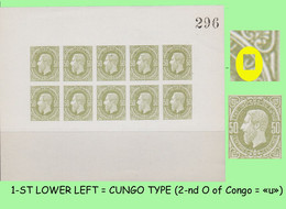 1886** CONGO FREE STATE/ ETAT CONGO IND. = COB 004 MNH NSG LENOIRE FORGERY LEAFLET ( X 10 Stamps ) (read Note) - 1884-1894