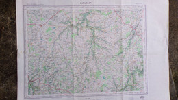 23-AUBUSSON-CARTE GEOGRAPHIQUE 1961-GOUZON-MONTAIGUT-EVAUX-AUZANCES-BELLEGARDE-CHAMBON VOUEIZE-MARCILLAT-PIONSAT - Carte Topografiche