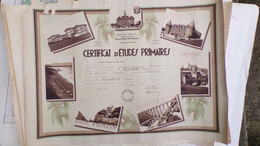 87 - BUJALEUF - ROCHECHOUART-LIMOGES CATHEDRALE -CERTIFICAT ETUDES PRIMAIRES  RENEE PEYRATOUT-1939- HAUTE VIENNE GUERRE - Documents Historiques