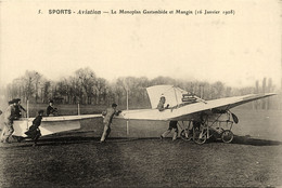 Aviation * Avion Monoplan Aéroplane GASTAMBIDE Et MANGIN * Aviateur * 16 Janvier 1908 - ....-1914: Vorläufer