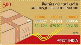 India New 2022 ** Golden Jubilee Of PIN Code ,ZIP Code, Pincode ,Number 1V MNH (**) Inde Indien - Unused Stamps
